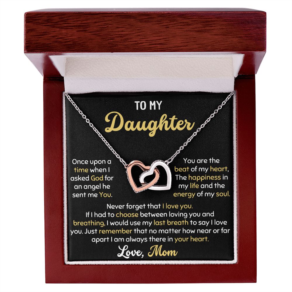 MOM DAUGHTER HAPPINESS HEART NECKLACE