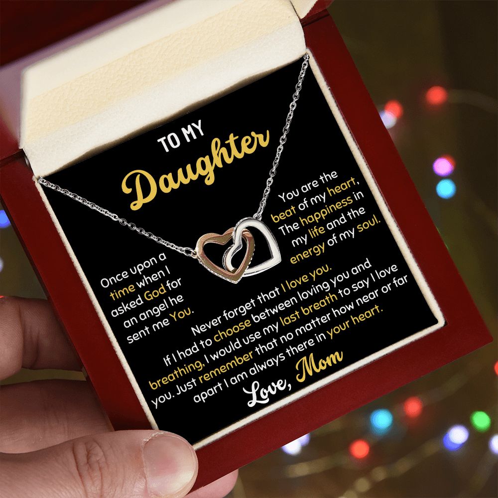 MOM DAUGHTER HAPPINESS HEART NECKLACE