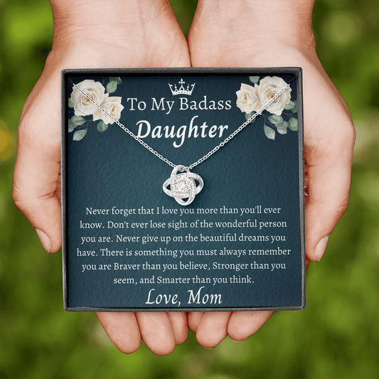 MY STRONG DAUGHTER LOVE KNOT NECKLACE