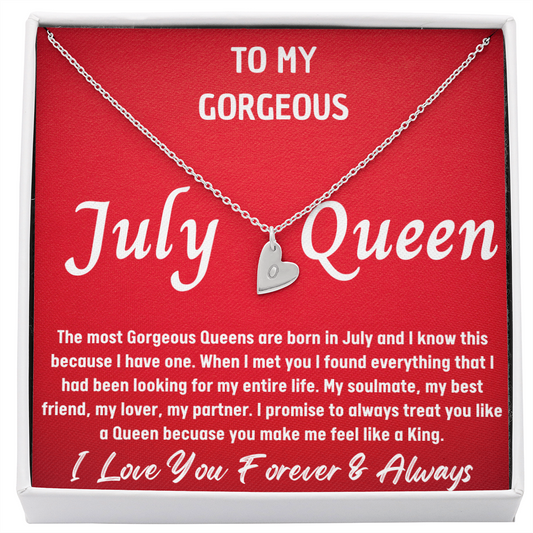 JULY QUEEN SWEET HEART NECKLACE