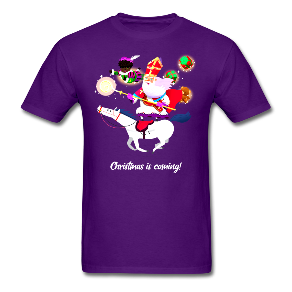 CHRISTMAS COMING UNISEX SHIRT - purple