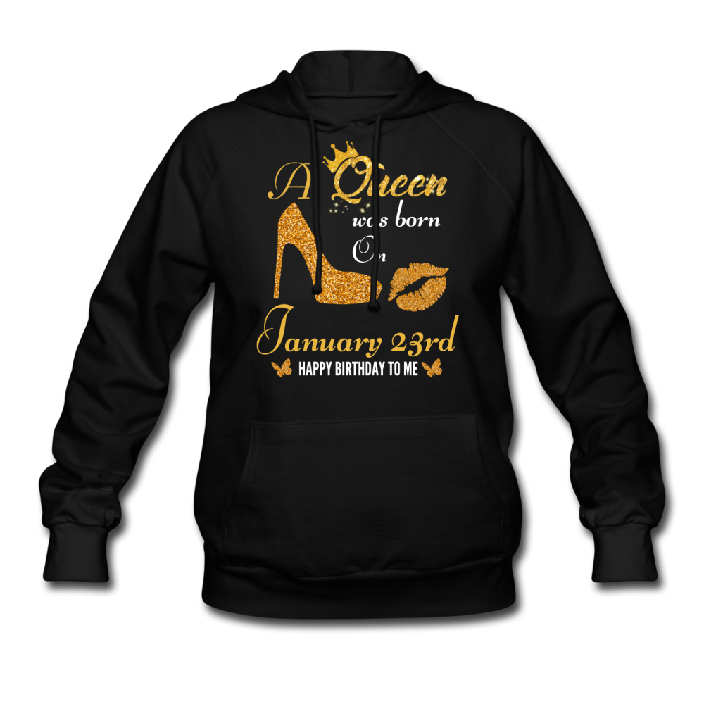 QUEEN 23RD JAN HOODIE - black