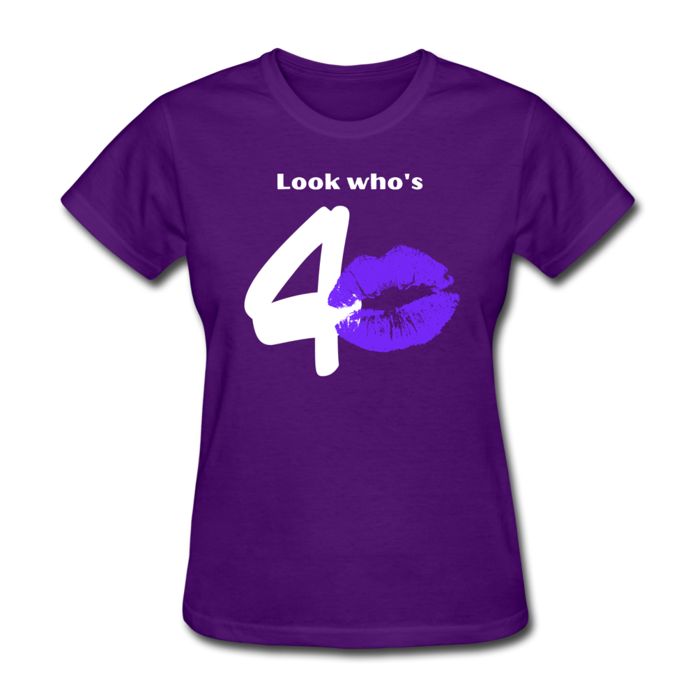 LOOK WHO'S 40 WOMEN'S SHIRT - purple