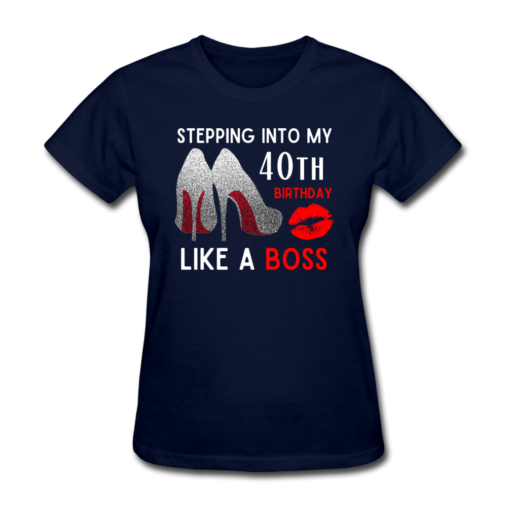 STEPPING 40 WOMEN'S SHIRT - navy
