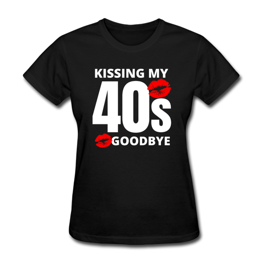 KISSING 40'S WOMEN'S SHIRT - black