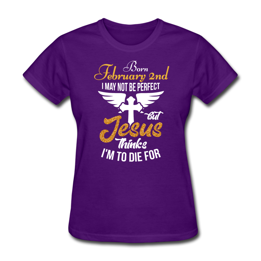 FEB 2ND JESUS WOMEN'S SHIRT - purple