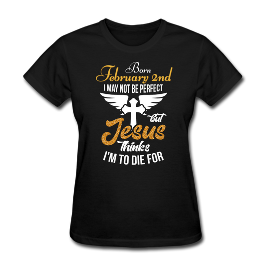 FEB 2ND JESUS WOMEN'S SHIRT - black