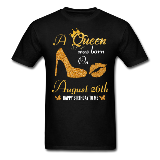 QUEEN 26TH AUG UNISEX SHIRT - black