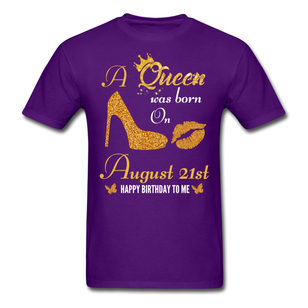 QUEEN 21ST AUG UNISEX SHIRT - purple