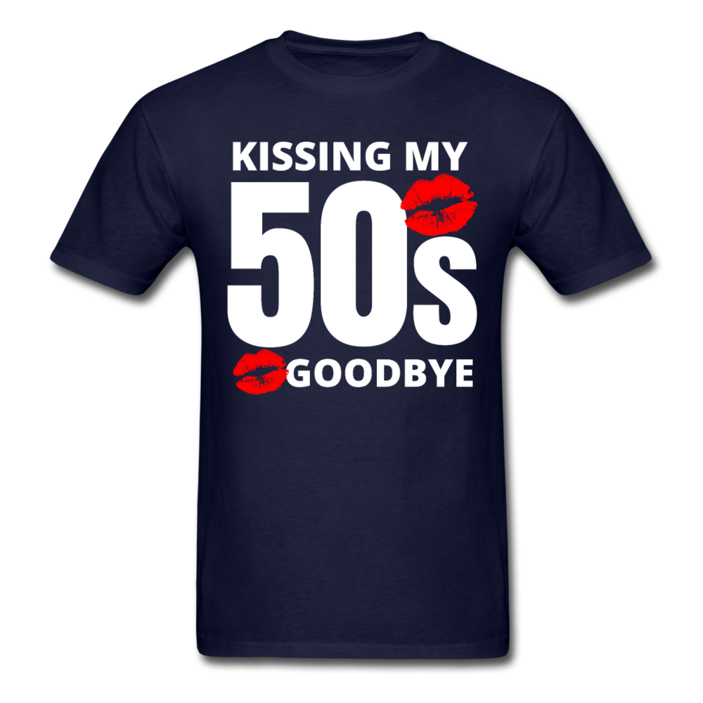 KISSING 50s GOODBYE UNISEX SHIRT - navy