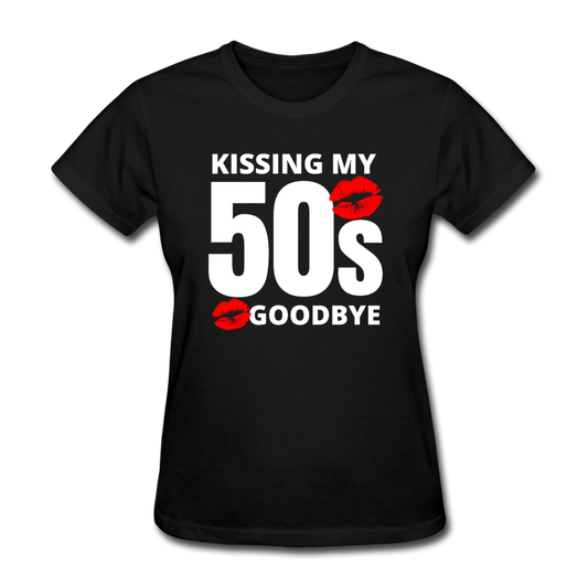 KISSSING 50'S WOMEN'S SHIRT - black