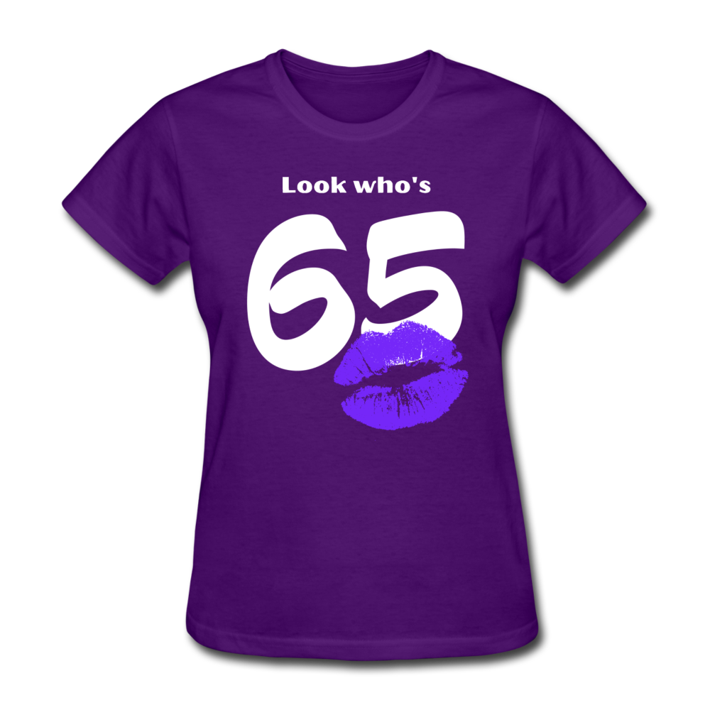 LOOK WHO'S 65 WOMEN'S SHIRT - purple