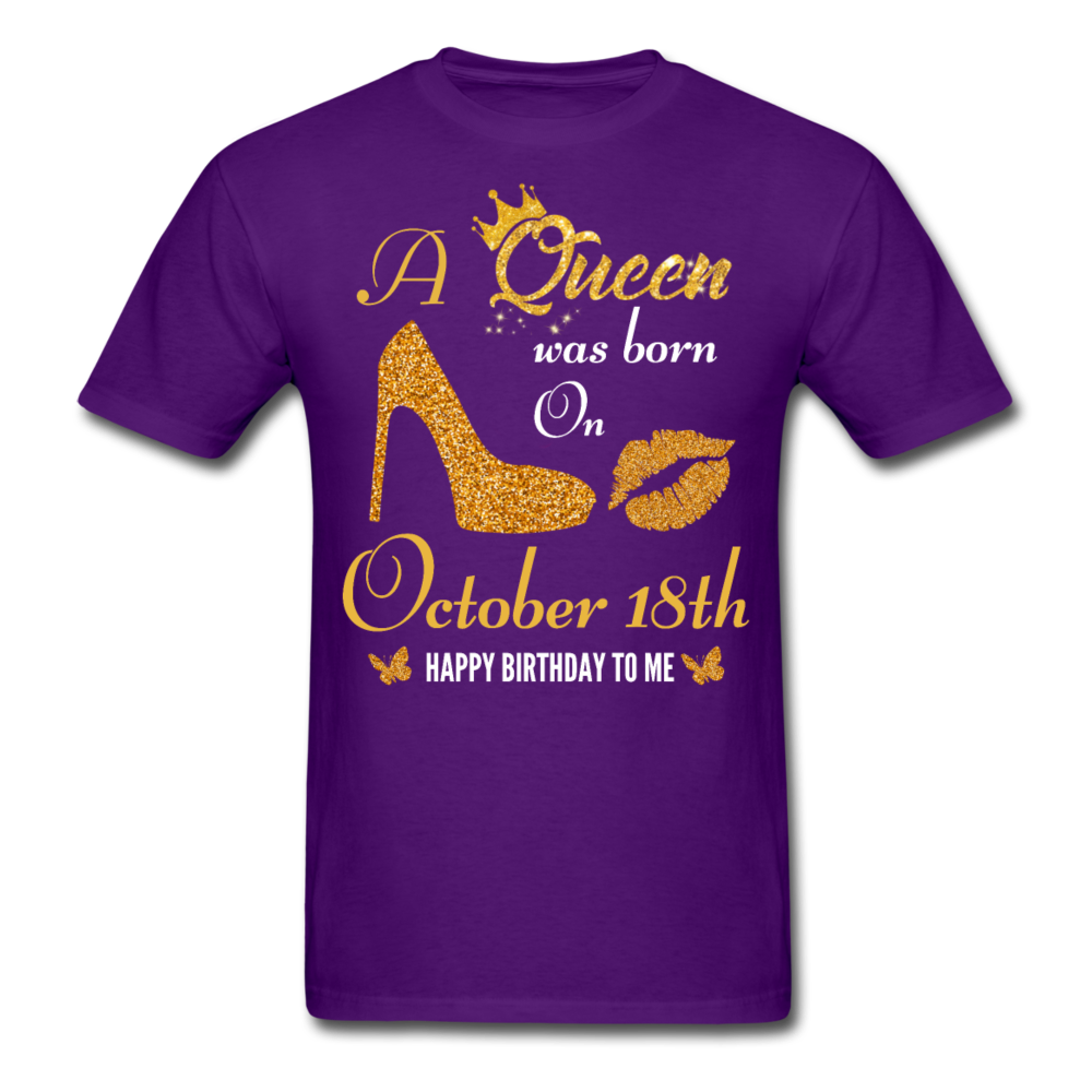 QUEEN 18TH OCTOBER UNISEX SHIRT - purple