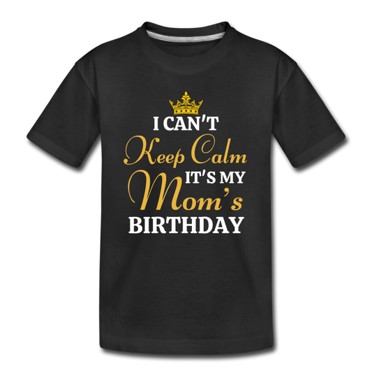 MOMS BDAY TODDLER SHIRT - black