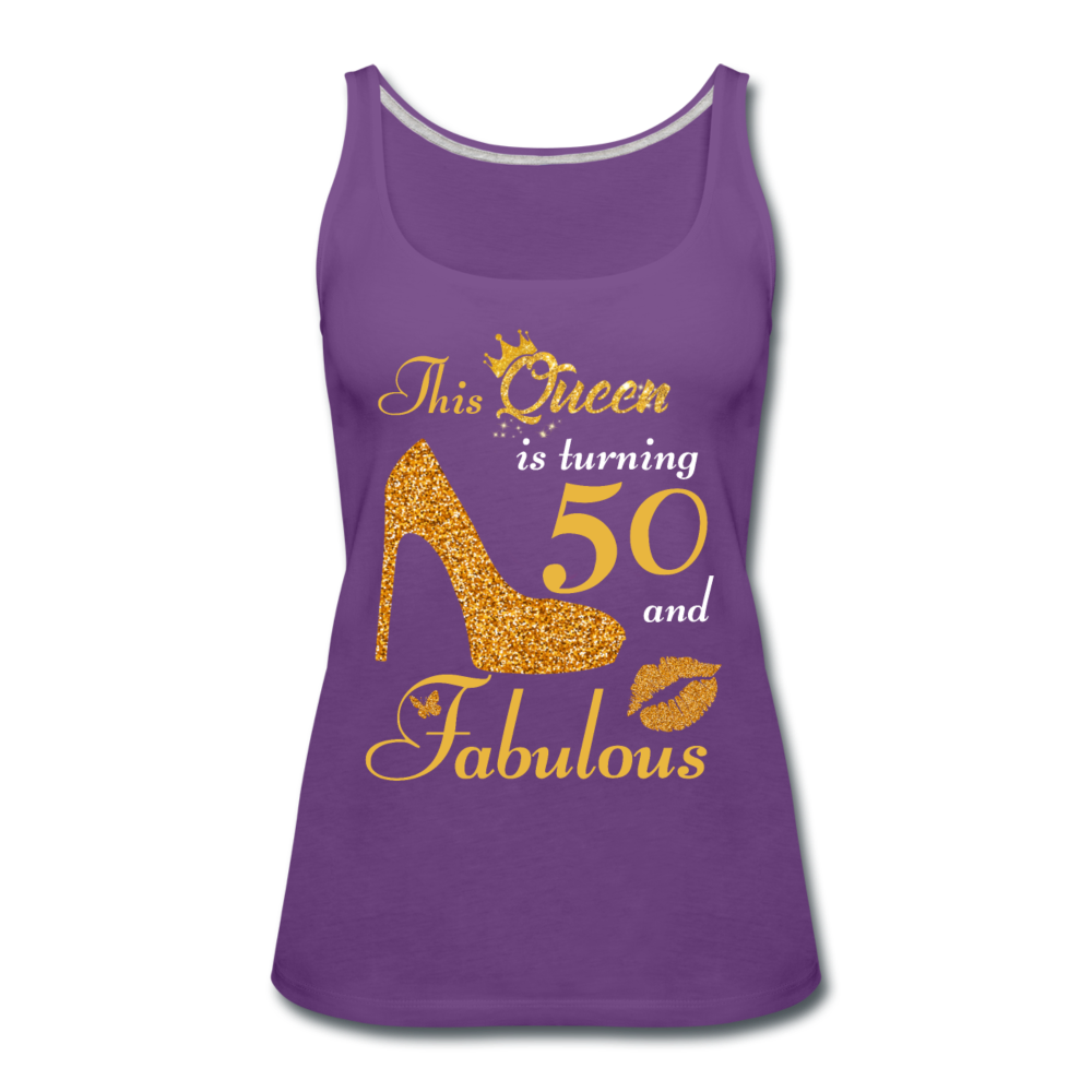 QUEEN TURNING 50 TANK - purple