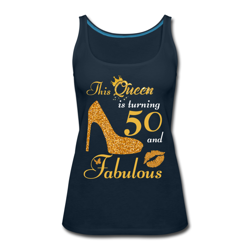 QUEEN TURNING 50 TANK - deep navy