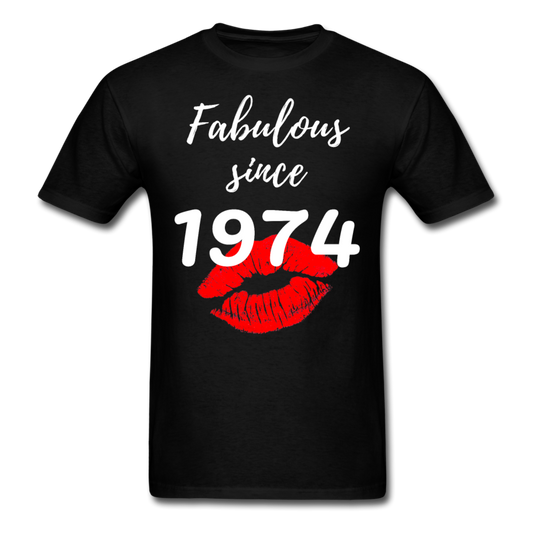 1974 FAB 47 FRONT BACK PRINT UNISEX SHIRT - black