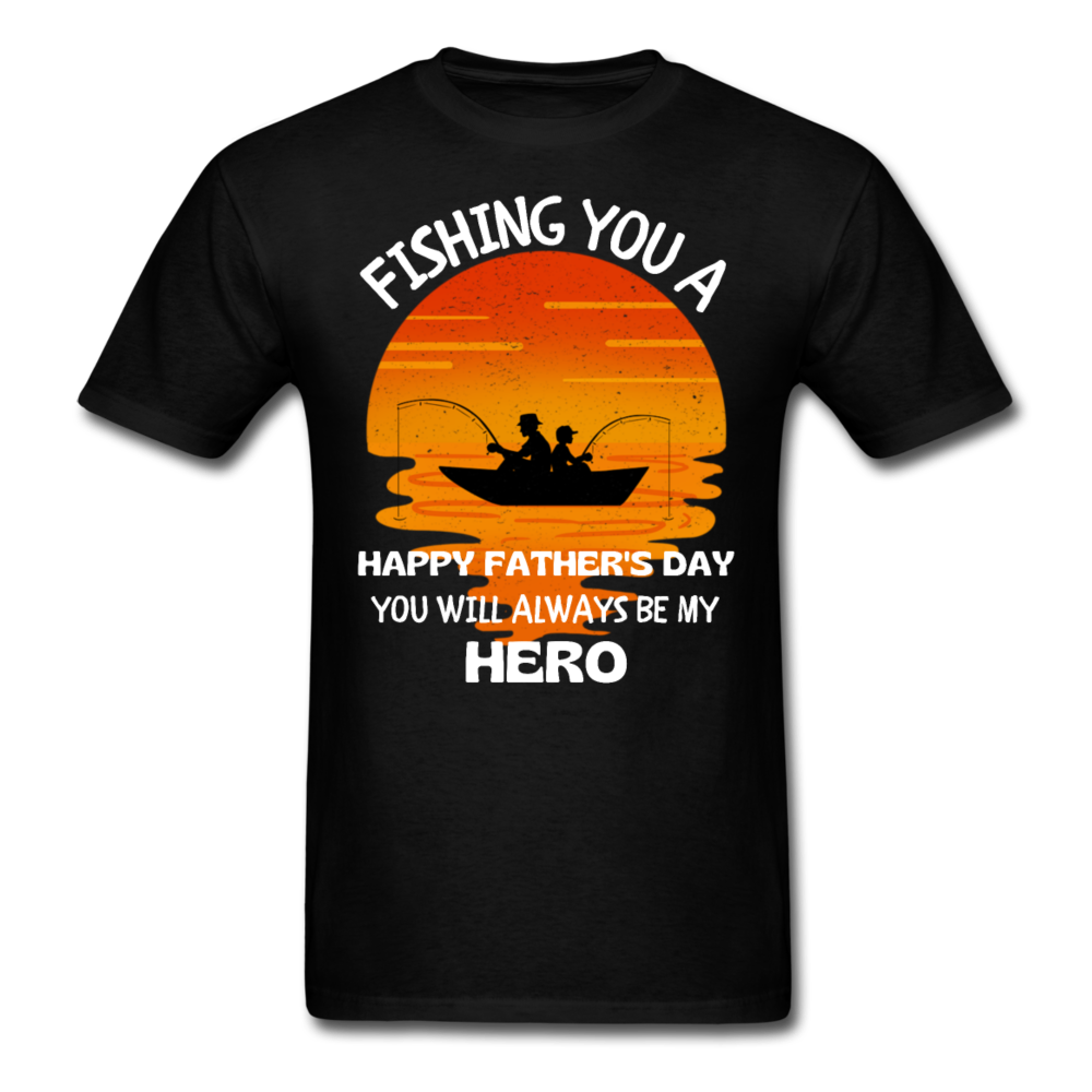 FISHING FATHER DAY SHIRT - black