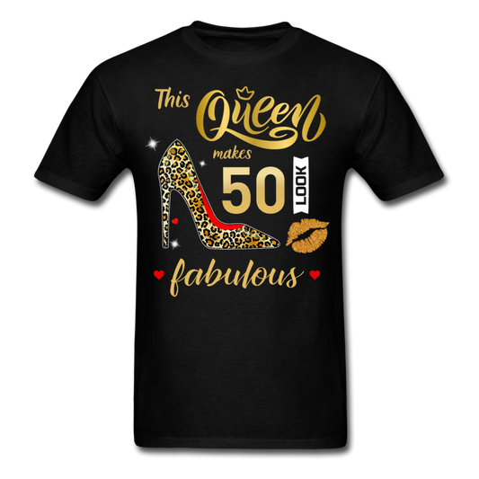 QUEEN 50 FABULOUS UNISEX SHIRT - black