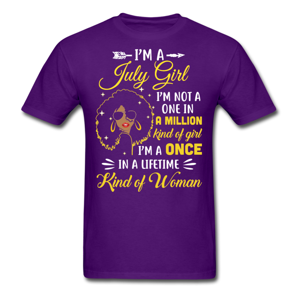 I M JULY GIRL UNISEX SHIRT - purple