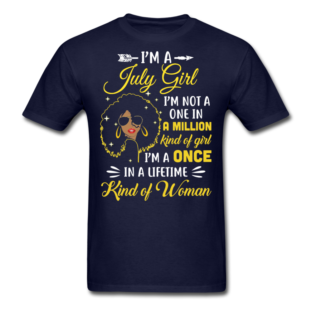 I M JULY GIRL UNISEX SHIRT - navy
