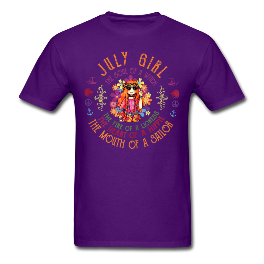 JULY HIPPIE GIRL UNISEX SHIRT - purple
