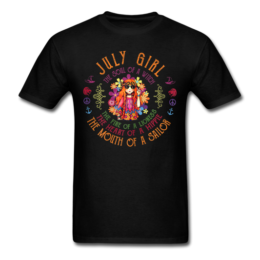 JULY HIPPIE GIRL UNISEX SHIRT - black