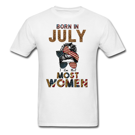 BORN IN JULY UNISEX SHIRT - white