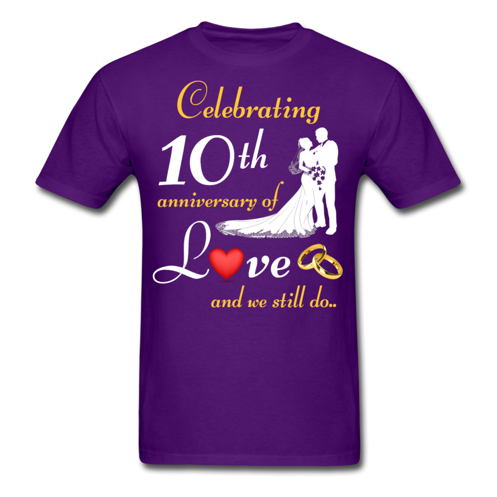 10TH ANNIVERSARY COUPLE SHIRT - purple