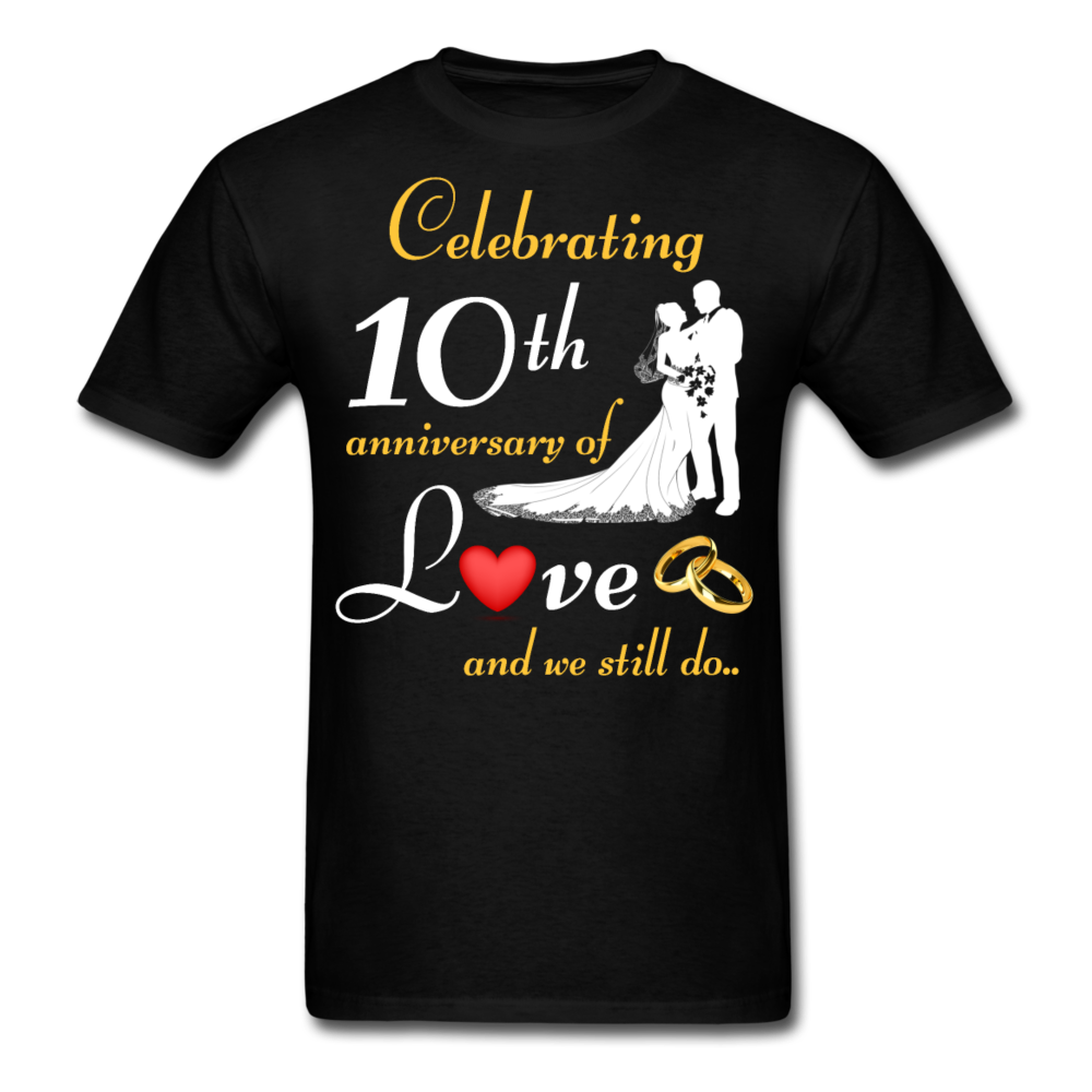 10TH ANNIVERSARY COUPLE SHIRT - black