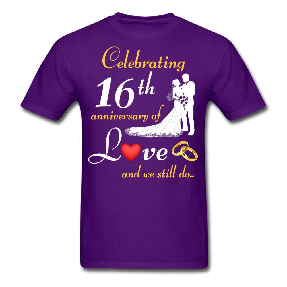 16TH ANNIVERSARY COUPLE SHIRT - purple
