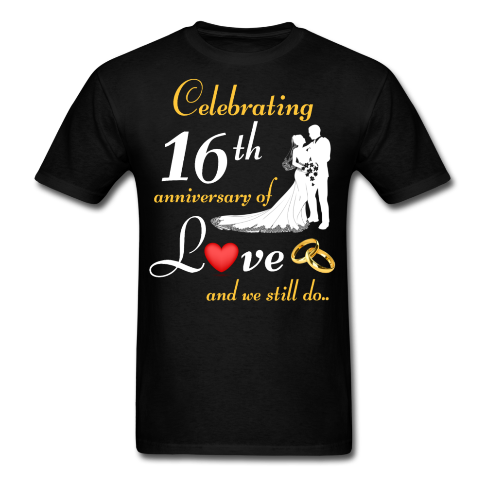 16TH ANNIVERSARY COUPLE SHIRT - black