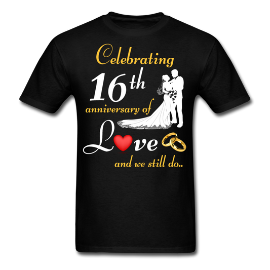 16TH ANNIVERSARY COUPLE SHIRT - black