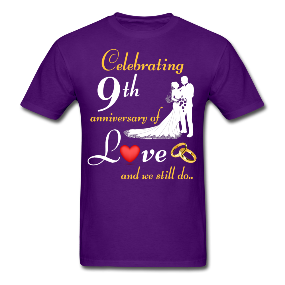 9TH ANNIVERSARY COUPLE SHIRT - purple