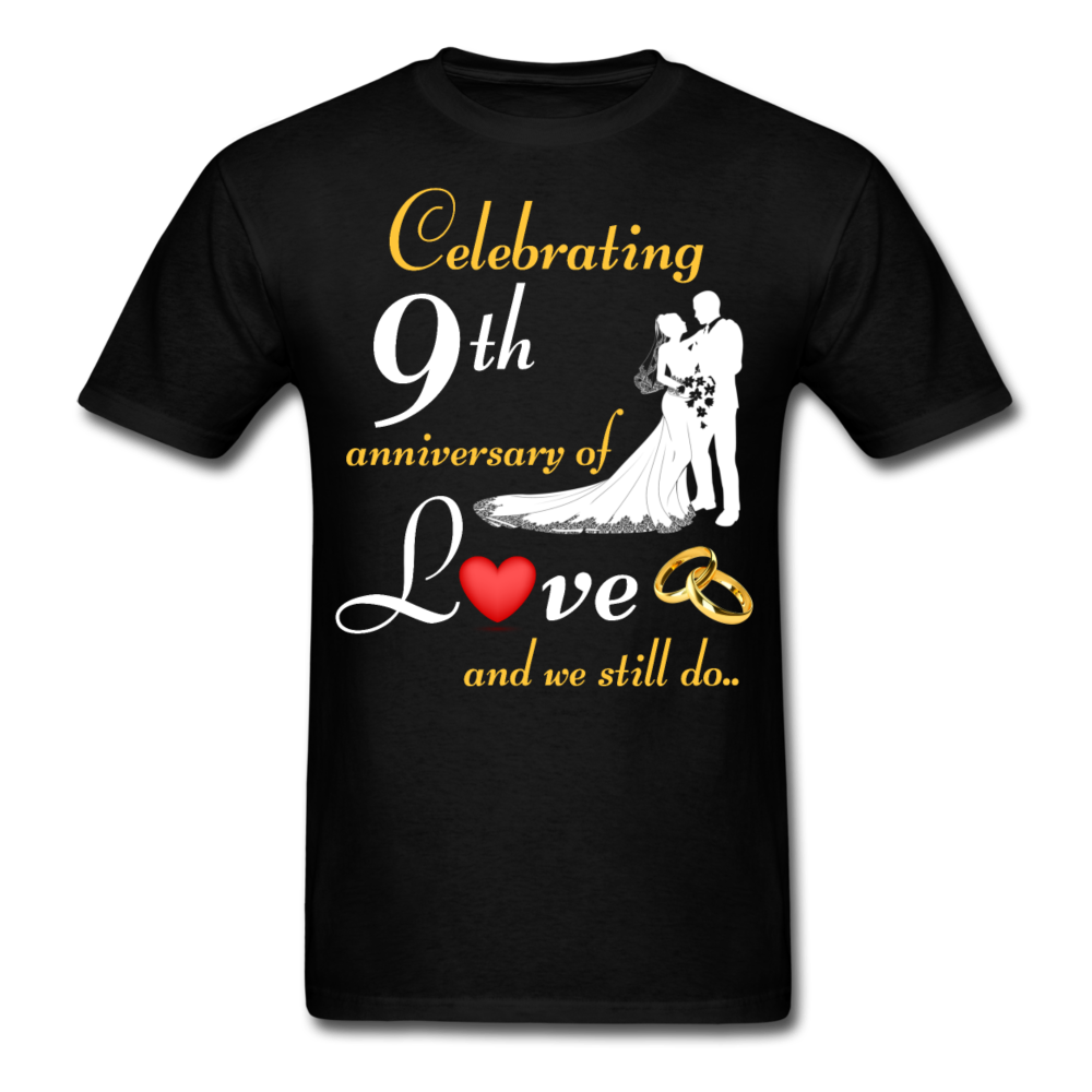 9TH ANNIVERSARY COUPLE SHIRT - black
