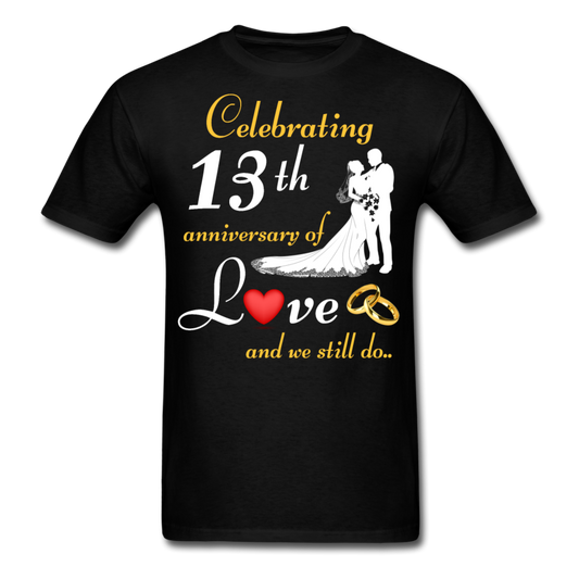 13TH ANNIVERSARY COUPLE SHIRT - black