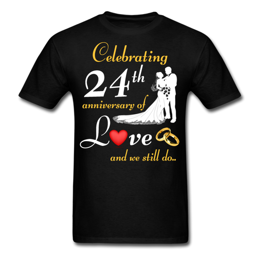 24TH ANNIVERSARY COUPLE SHIRT - black