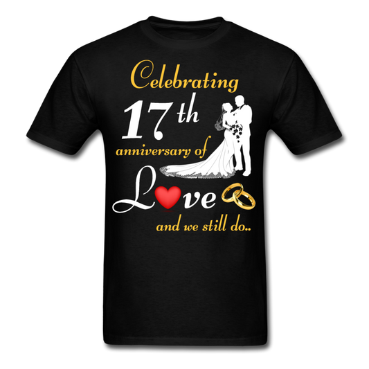 17TH ANNIVERSARY COUPLE SHIRT - black