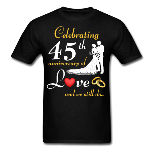 45TH ANNIVERSARY COUPLE SHIRT - black