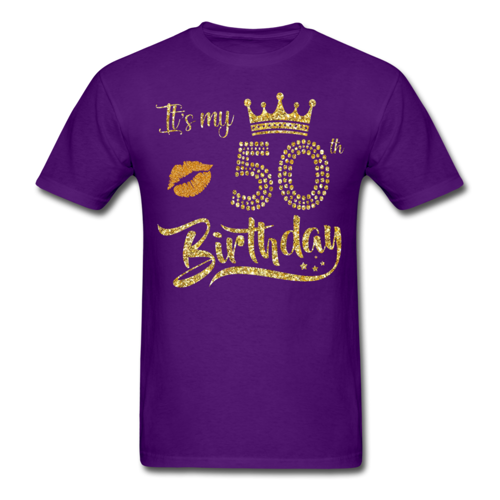 MY 50TH BIRTHDAY UNISEX SHIRT - purple