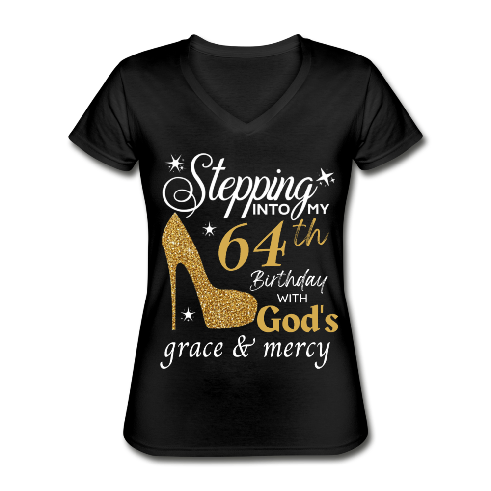 64 GODS GRACE V-NECK SHIRT - black