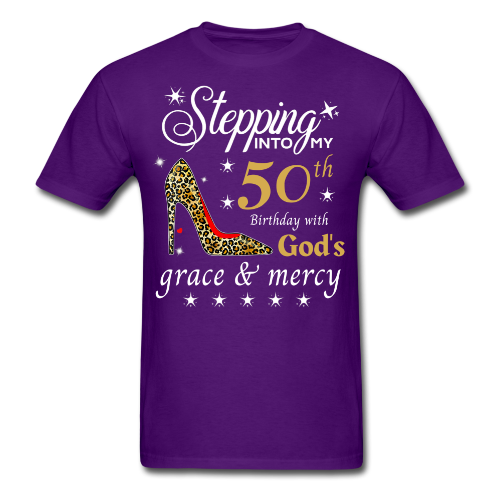 STEPPING 50 GRACE MERCY UNISEX SHIRT - purple