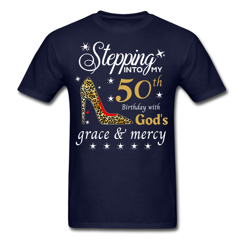 STEPPING 50 GRACE MERCY UNISEX SHIRT - navy