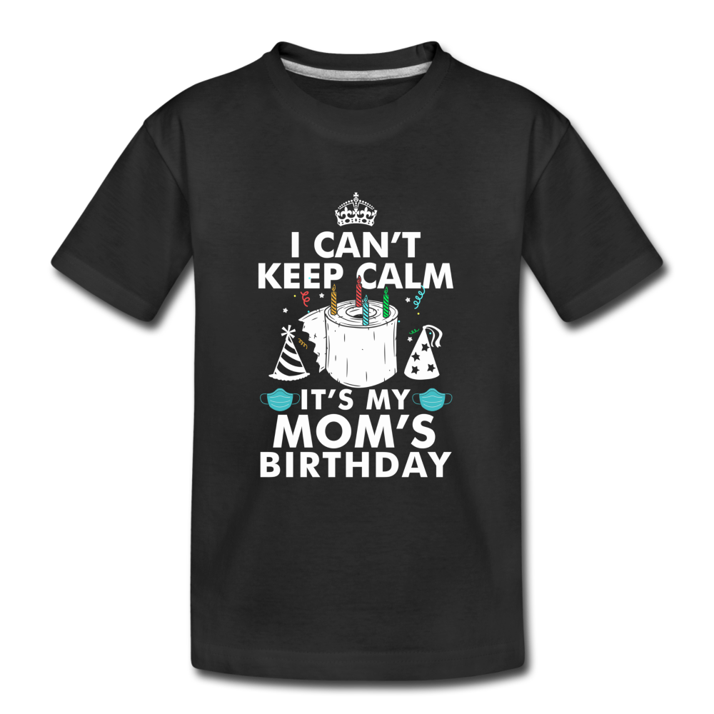 MOMS BIRTHDAY TODDLER SHIRT - black