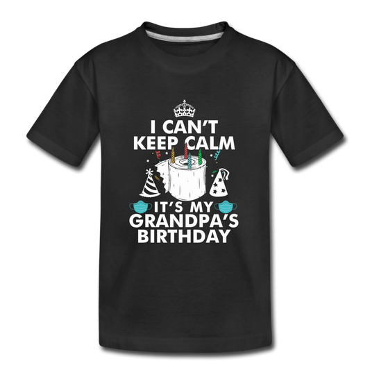 GRANDPA BIRTHDAY TODDLER SHIRT - black