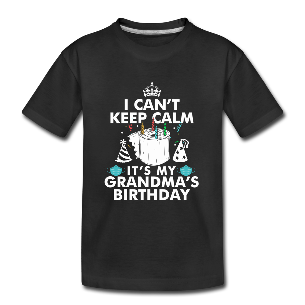 GRANDMA BIRTHDAY TODDLER SHIRT - black