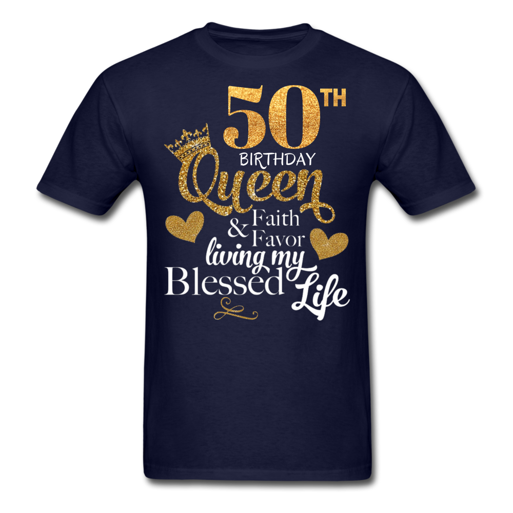 50TH QUEEN BLESSED UNISEX SHIRT - navy
