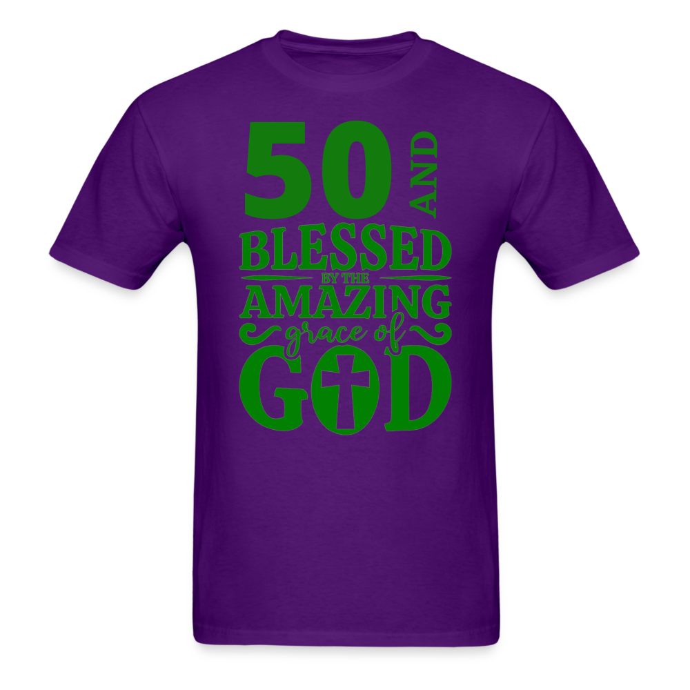 50 AND BLESSED UNISEX SHIRT - purple