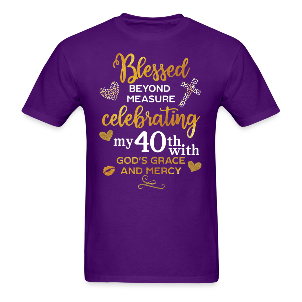 BLESSED 40 MERCY UNISEX SHIRT - purple