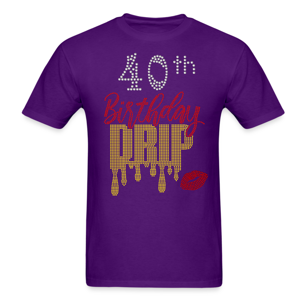 40TH BIRTHDAY DRIP UNISEX SHIRT - purple